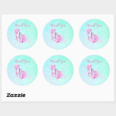 Sticker Rond Chaussures de ballet rose Aquarelle Merci (Feuille)