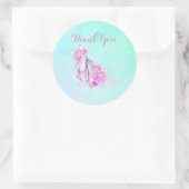 Sticker Rond Chaussures de ballet rose Aquarelle Merci (Sac)