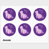 Sticker Rond Chaussures de ballet rose Aquarelle Merci (Feuille)