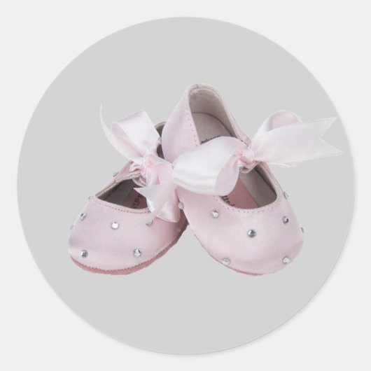 Sticker Rond Chaussures de ballet rose pour bébé (Devant)