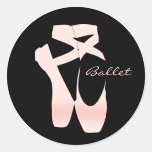 Sticker Rond Chaussures de Ballet Rose Soft Gradient Personnali