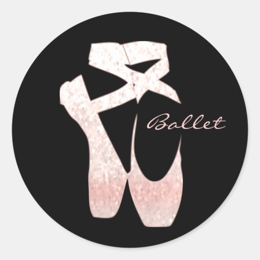 Sticker Rond Chaussures de Ballet Rose Soft Gradient Personnali (Devant)