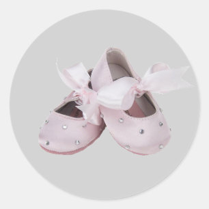 Sticker Rond Chaussures de ballet roses de bébé
