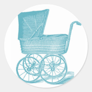 Sticker Rond Chaussures de douche pour bébé de transport vintag