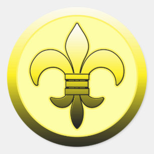 Sticker Rond Chaussures de fleurs de Lis jaunes
