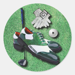 Sticker Rond Chaussures de golf Gants de balle Club Conducteur 