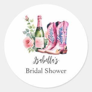 Sticker Rond Chaussures et Bulles Rose Enterrement de Vie de Je