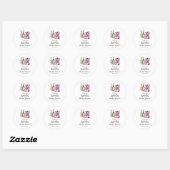 Sticker Rond Chaussures et bulles Rose Mariage (Feuille)
