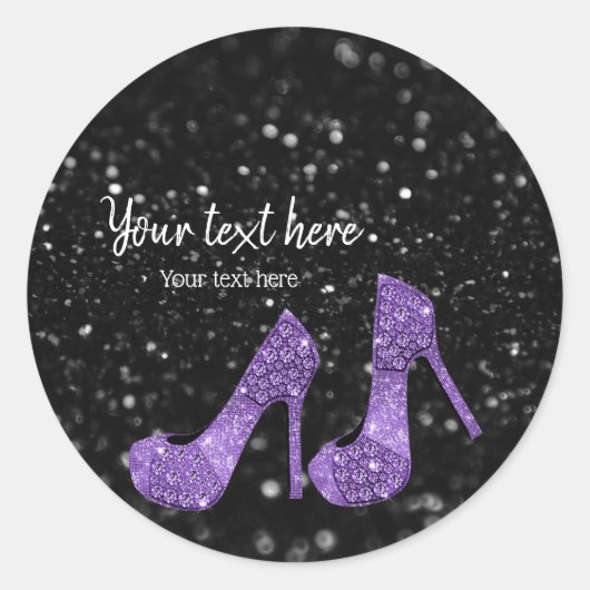 Sticker Rond Chaussures Glam talons hauts pour toutes les occas (Devant)