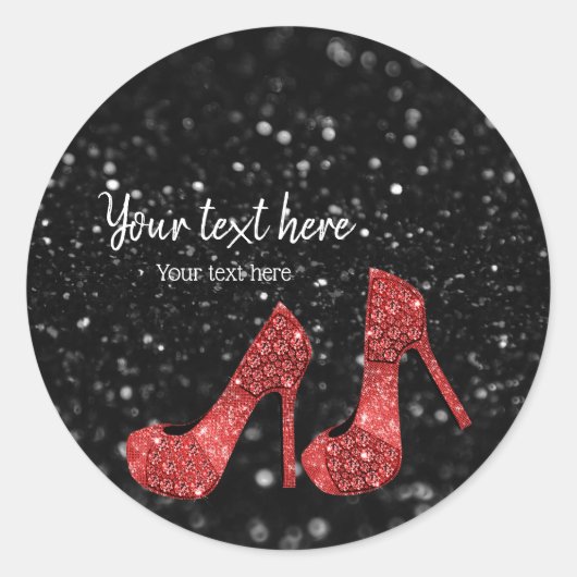 Sticker Rond Chaussures Glam talons hauts pour toutes les occas (Devant)