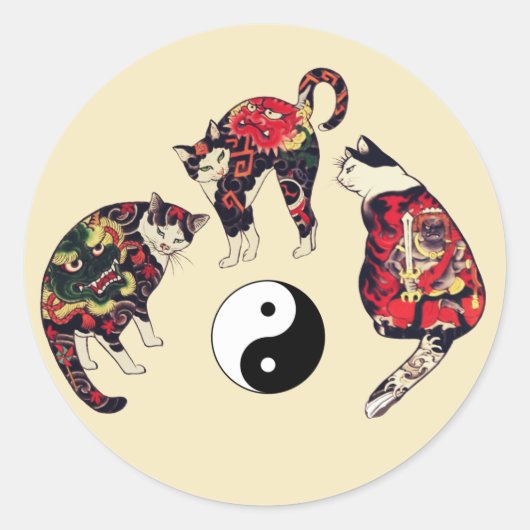 STICKER ROND CHAUSSURES JAPONAISES, DRAGON RED DEVIL TATTOOS, Y (Devant)