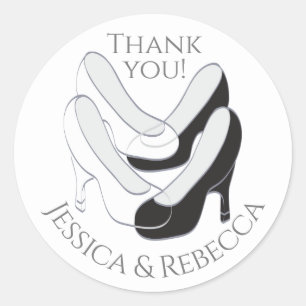 Sticker Rond Chaussures mariages noir et blanc