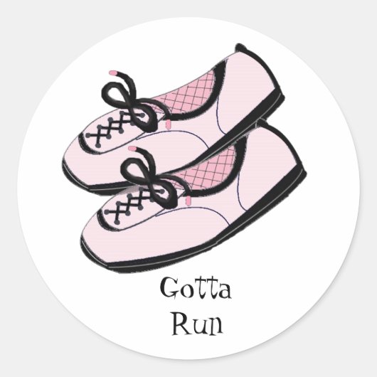 Sticker Rond Chaussures Pink Running - Gotta Run (Devant)