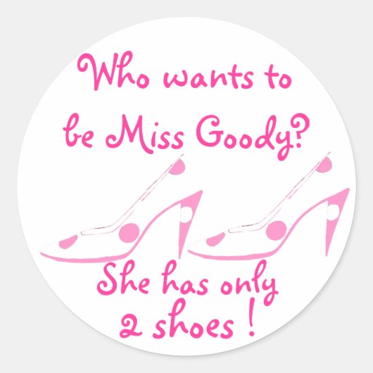 Sticker Rond Chaussures rose et blanc de Mlle Goody deux (Devant)