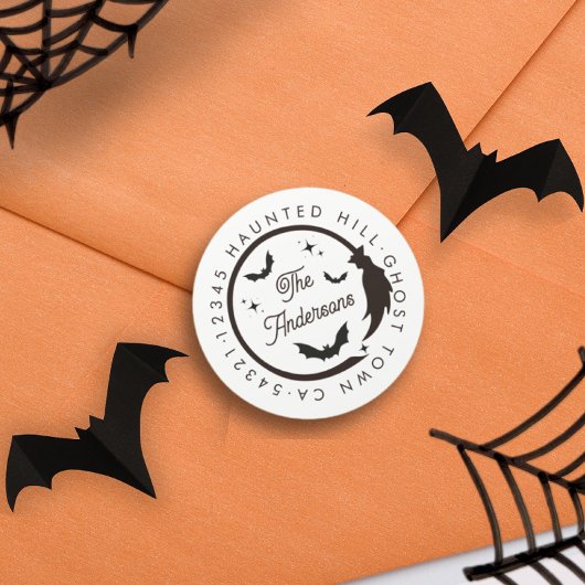 Sticker Rond Chauve-souris Halloween Éffrayant | BLANCHE