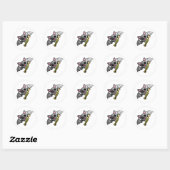 Sticker Rond Chauve-souris mignonne avec des bonbons (Feuille)