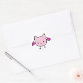 Sticker Rond Chauve-souris rose (Enveloppe)