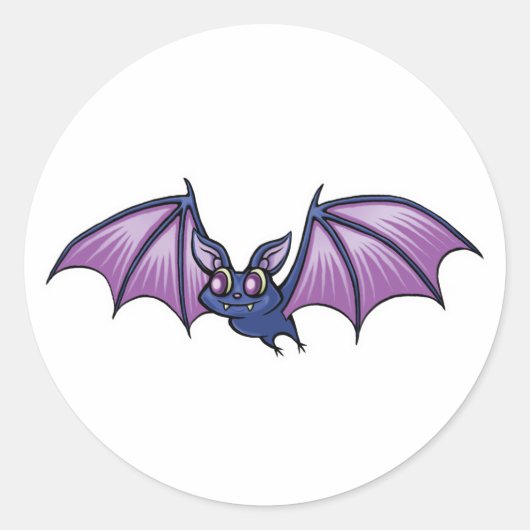 Sticker Rond chauve-souris vampire heureuse (Devant)