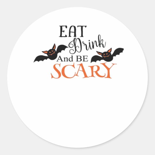 Sticker Rond Chauves-souris d'Halloween Soyez Drôles Mème Effra (Devant)