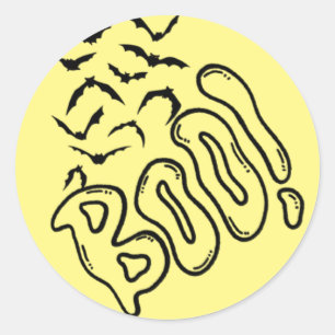 Sticker Rond Chauves-souris éffrayantes et conception d'Hallowe