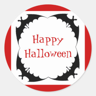 Sticker Rond Chauves-souris géantes Joyeux Halloween