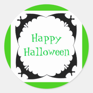Sticker Rond Chauves-souris géantes Joyeux Halloween