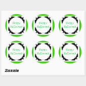 Sticker Rond Chauves-souris géantes Joyeux Halloween (Feuille)