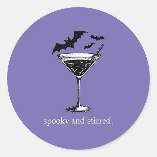 Sticker Rond Chauves-souris Martini (Devant)