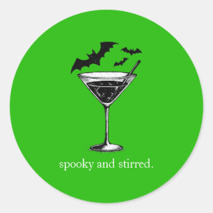 Sticker Rond Chauves-souris Martini