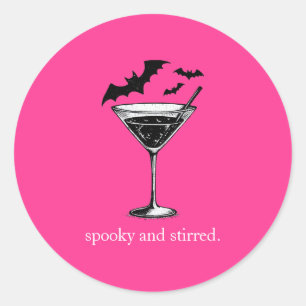 Sticker Rond Chauves-souris Martini