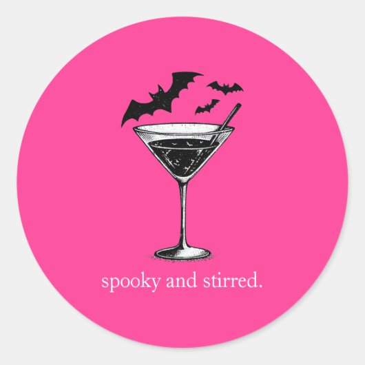 Sticker Rond Chauves-souris Martini (Devant)