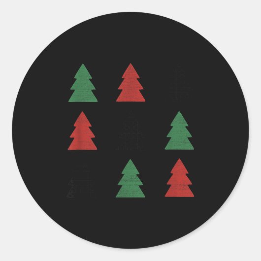 Sticker Rond Checkered Christmas Tree Graphic Crewneck Swea Fun (Devant)