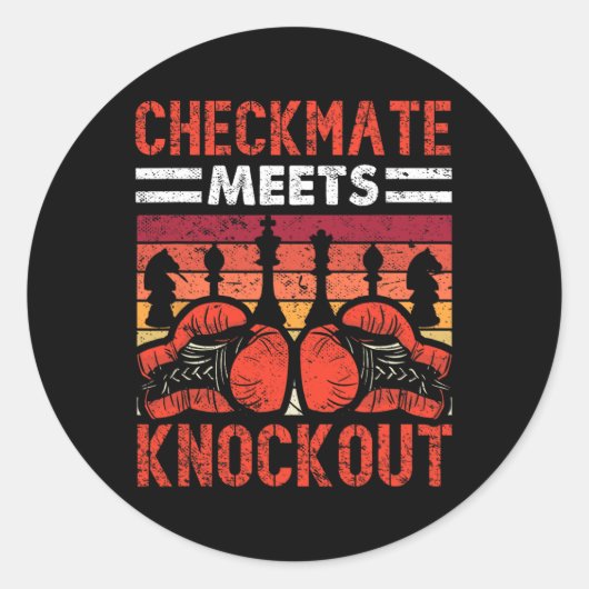 Sticker Rond Checkmate rencontre Knockout Battle Fun (Devant)