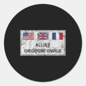 Sticker Rond Checkpoint Charlie Guerre froide Berlin Mur Est Al (Devant)