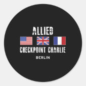 Sticker Rond Checkpoint Charlie Guerre froide Berlin Mur Est Al (Devant)