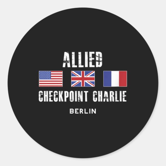 Sticker Rond Checkpoint Charlie Guerre froide Berlin Mur Est Al (Devant)