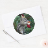 Sticker Rond Cheeky Christmas Chipmunk (Enveloppe)