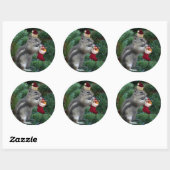 Sticker Rond Cheeky Christmas Chipmunk (Feuille)