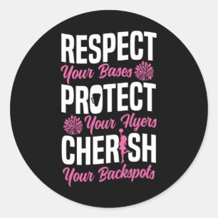 Sticker Rond Cheer Cheerleading Respectez Votre Ses Protégez Vo