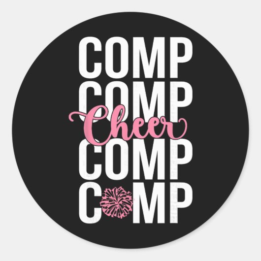 Sticker Rond Cheer Comp Day Cheerleading Competition Day Cheerl (Devant)