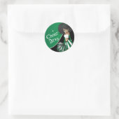 Sticker Rond Cheer Diva fille 📣 Pom-pom girl en vert (Sac)