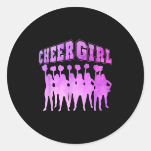 Sticker Rond Cheer Girl Funny Cheerled Citation Pom-pom girl Te