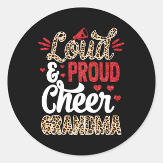Sticker Rond Cheer Grand-Mère Plus Grand Empreinte de léopard V
