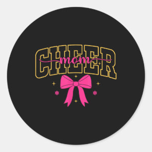 Sticker Rond Cheer Maman Football Pom-pom girl Mère Mama Funny