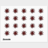Sticker Rond Cheer Maroon et Qualités blanches (Feuille)