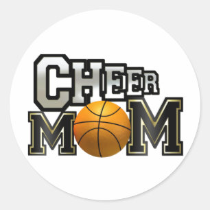 Sticker Rond Cheer Mom (basket-ball)