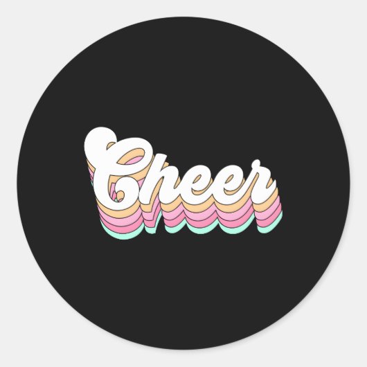 Sticker Rond Cheer Pastel Pom-pom girl N esthétique (Devant)