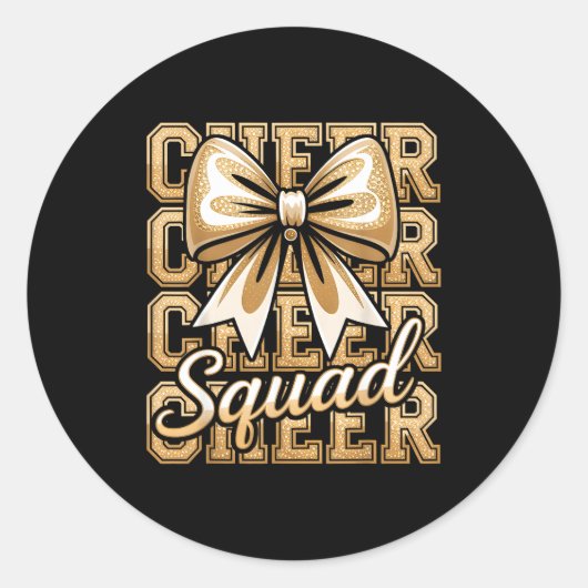 Sticker Rond Cheer Squad Gold Funny Srt Cheerleader Cheerleadin (Devant)