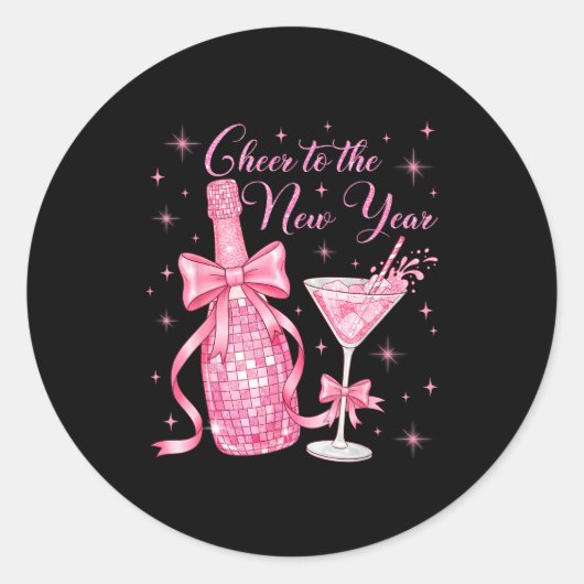 Sticker Rond Cheer To The New Year Happy New Year 2026 Countdow (Devant)