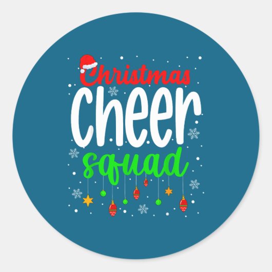 Sticker Rond Cheerleading Srts Lover Christmas Cheer Squad  (Devant)